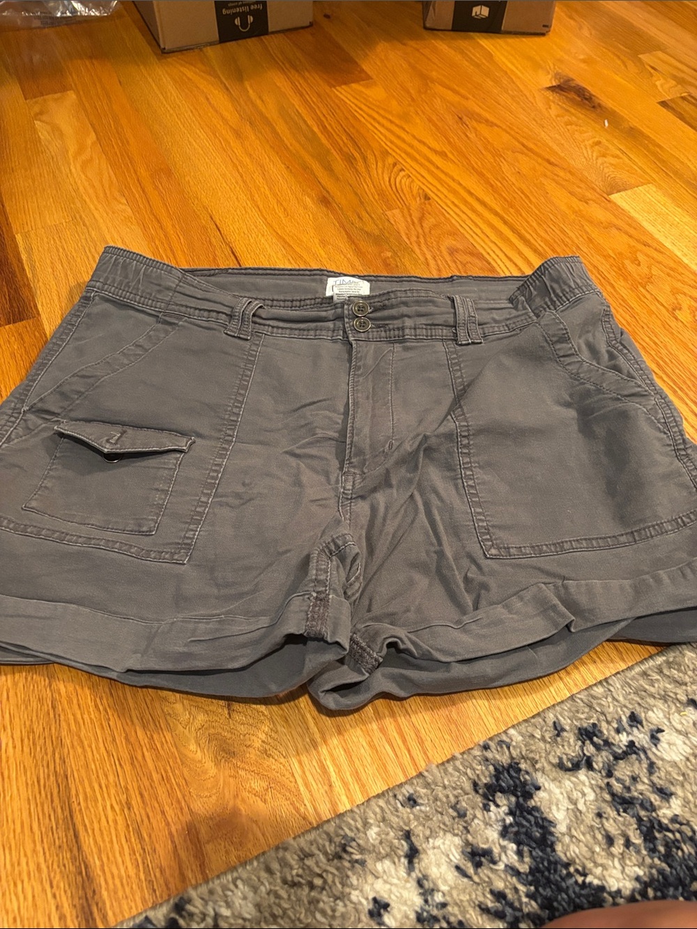Gray Casual Utility Shorts